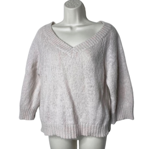 AG Godschmied blush pink wool mohair knit V neck sweater top size M - Picture 1 of 6